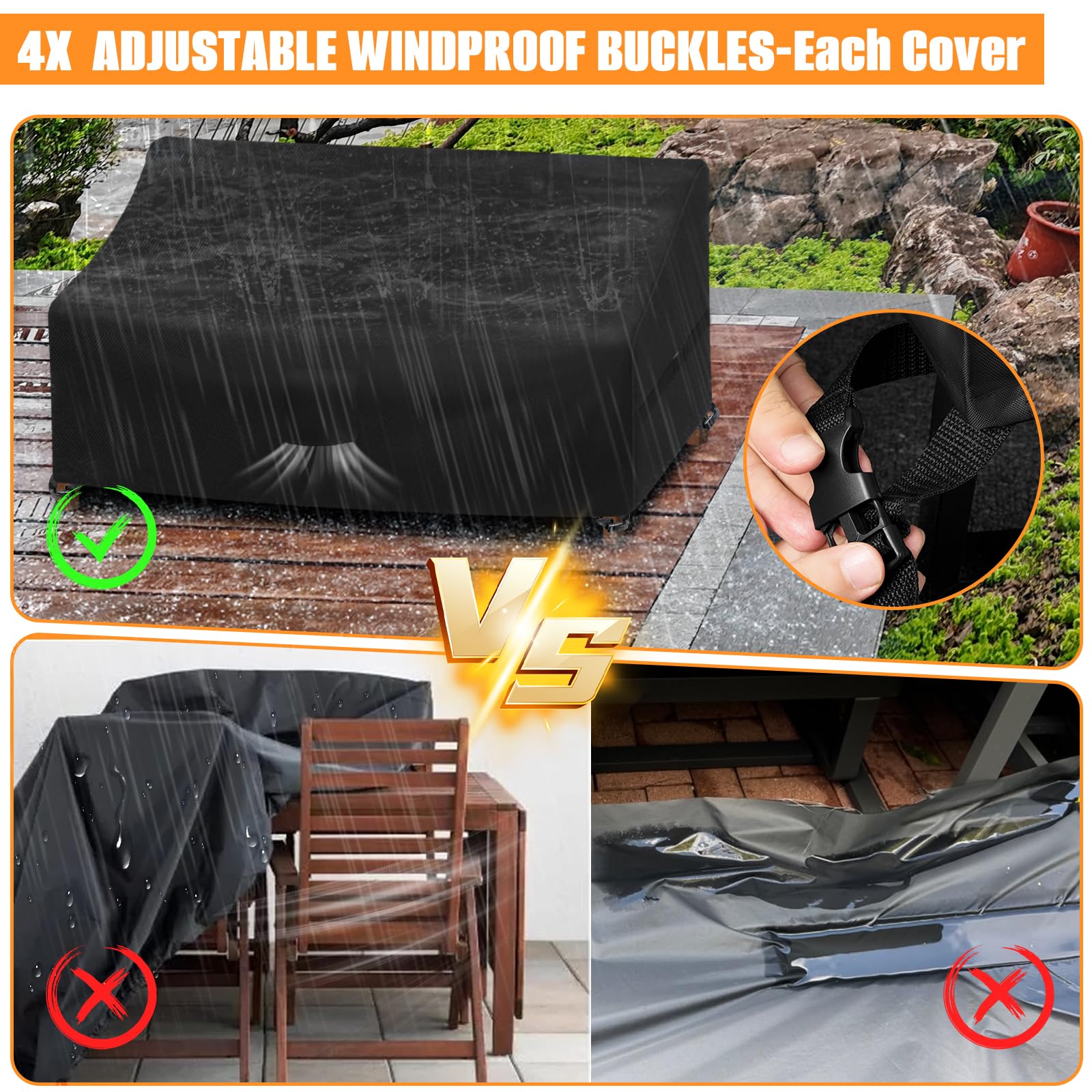 Kovshuiwe buckle strap and hem cord demonstrating windproof security