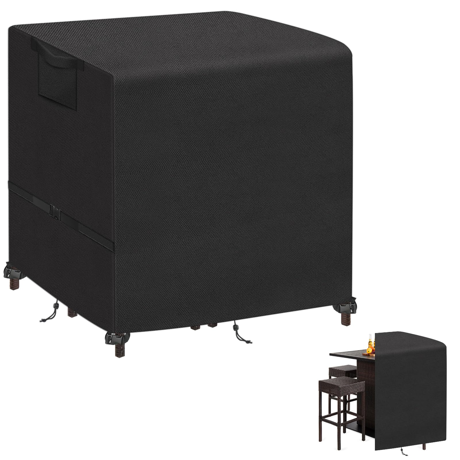 Kovshuiwe front view of full 5-piece cover set protecting furniture outdoors