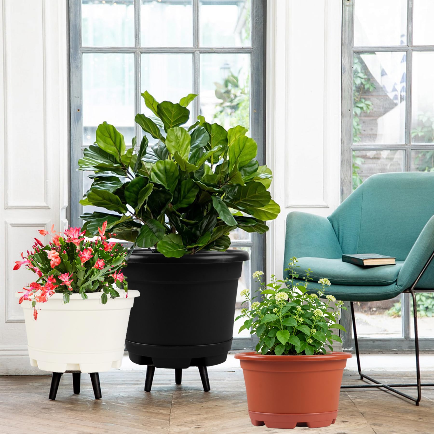 KPUVX five pots stacked for compact storage convenience