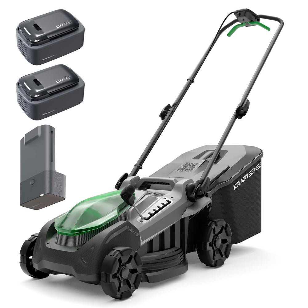 KraftSense front view showing mower and clean deck for effective cutting