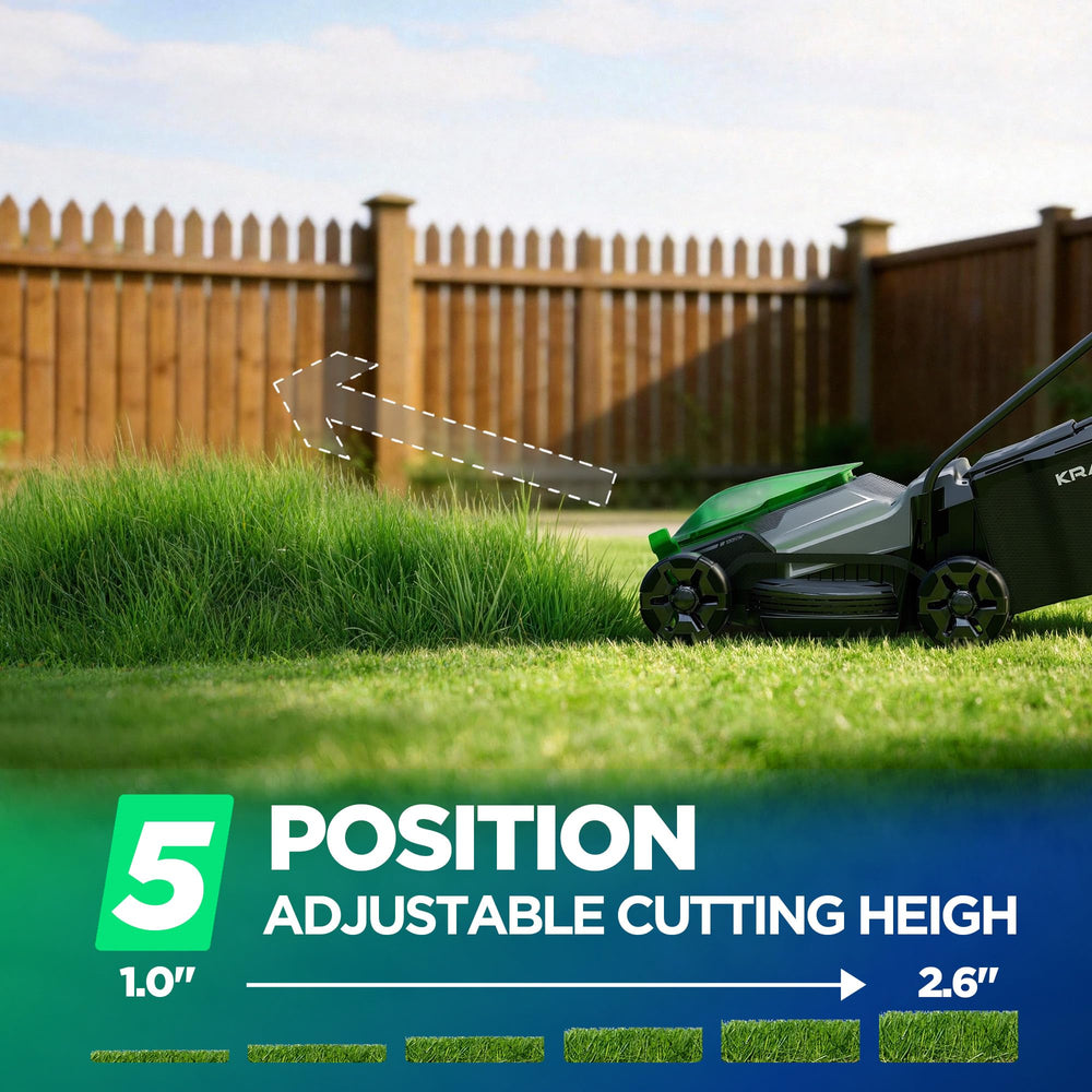 KraftSense mowing in quiet morning lifestyle showing low-noise benefit