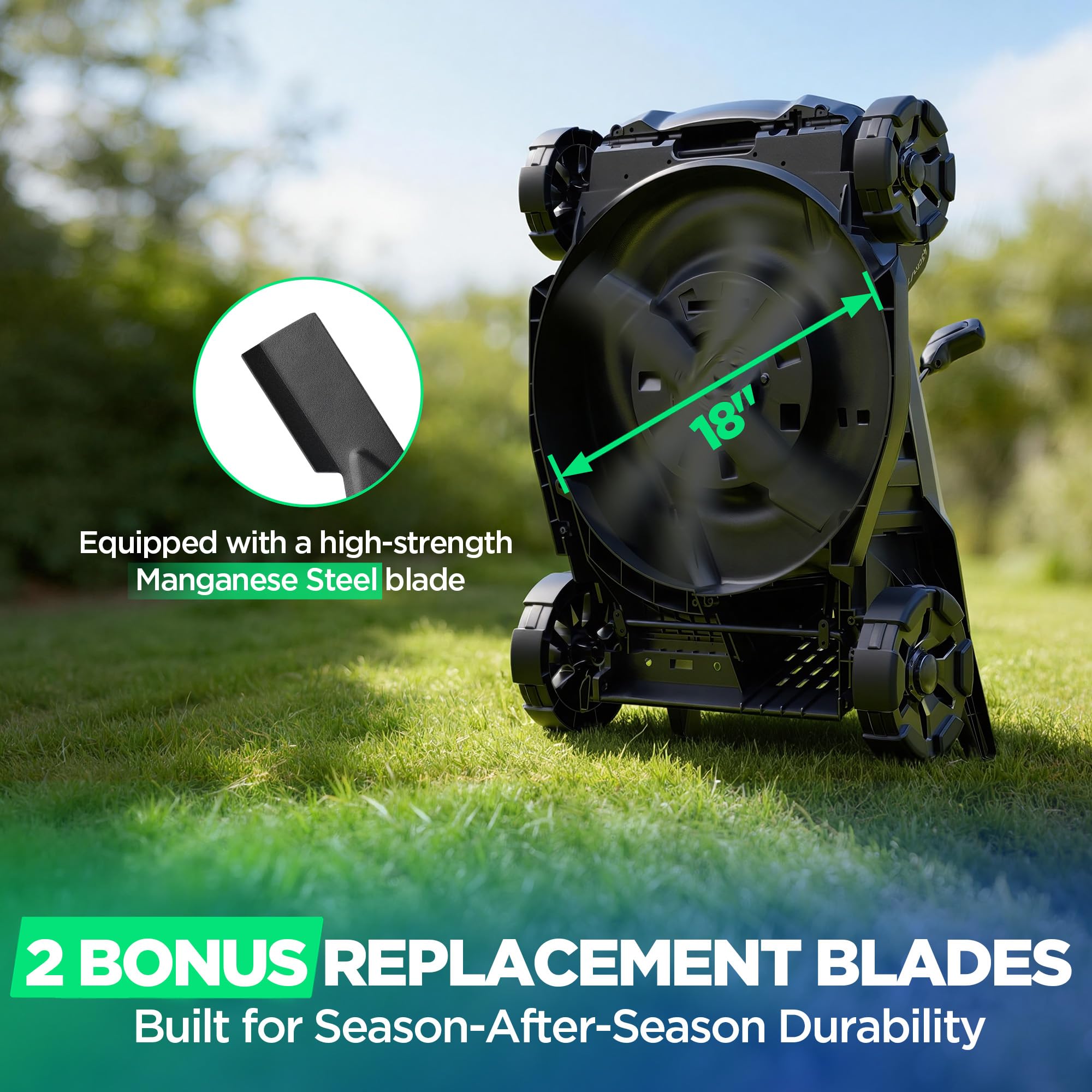 KraftSense rear bag attached for tidy lawn collection benefit