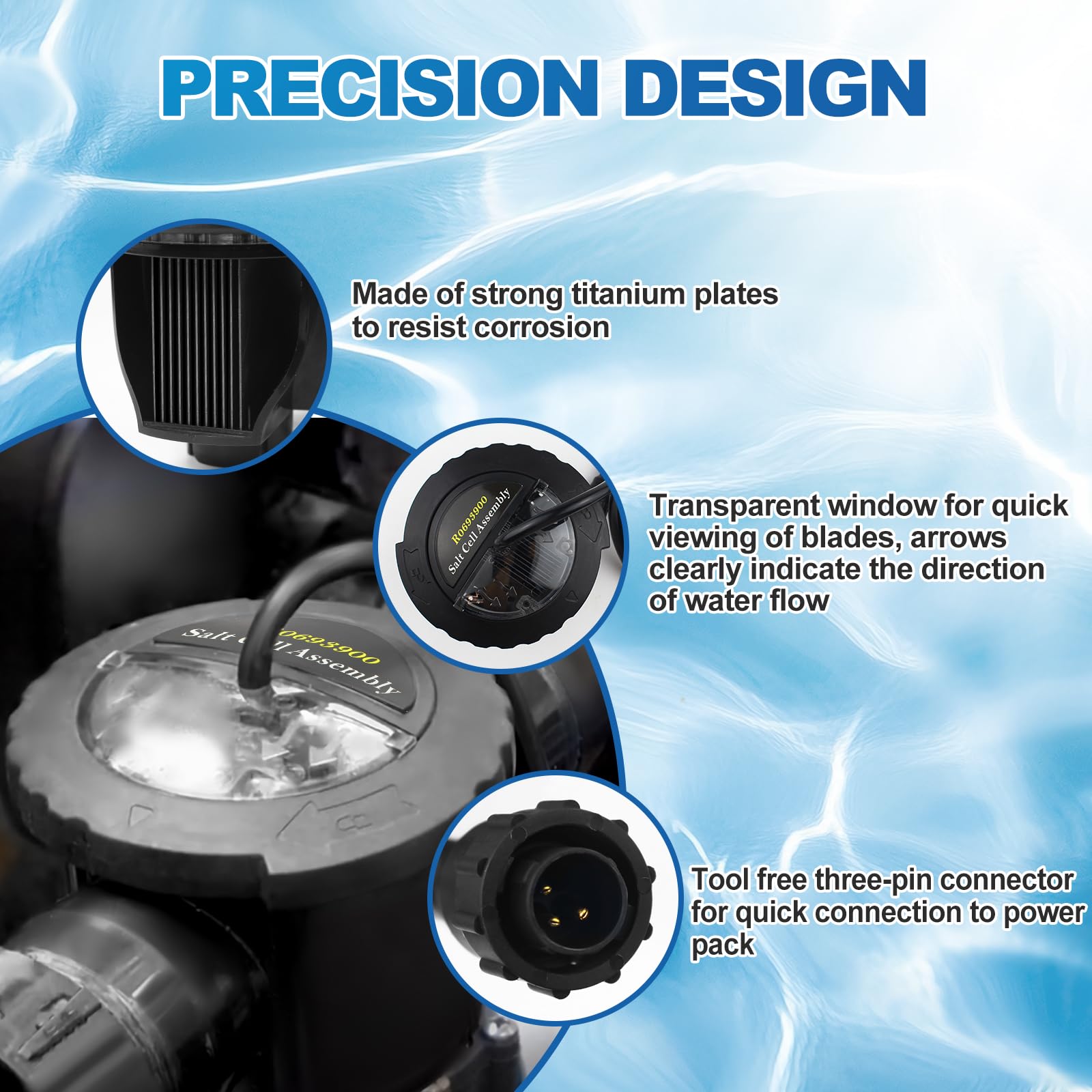 Kregoem cell in pool equipment setting illustrating reliable pool sanitation support