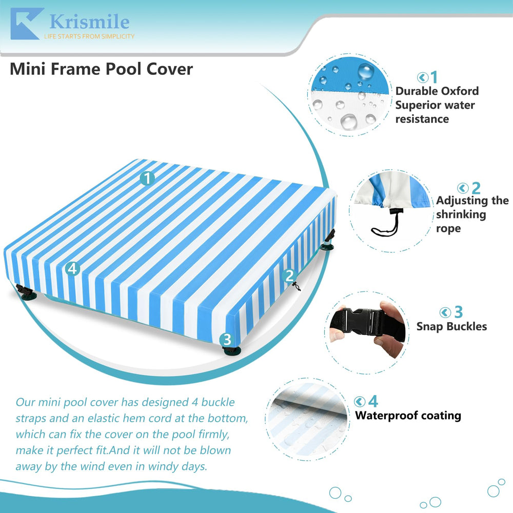 Krismile buckle and strap detail securing cover against wind