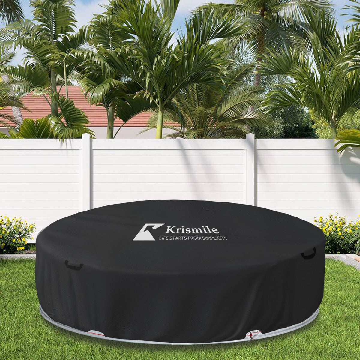 Krismile front view of cover installed showing full protection and neat fit