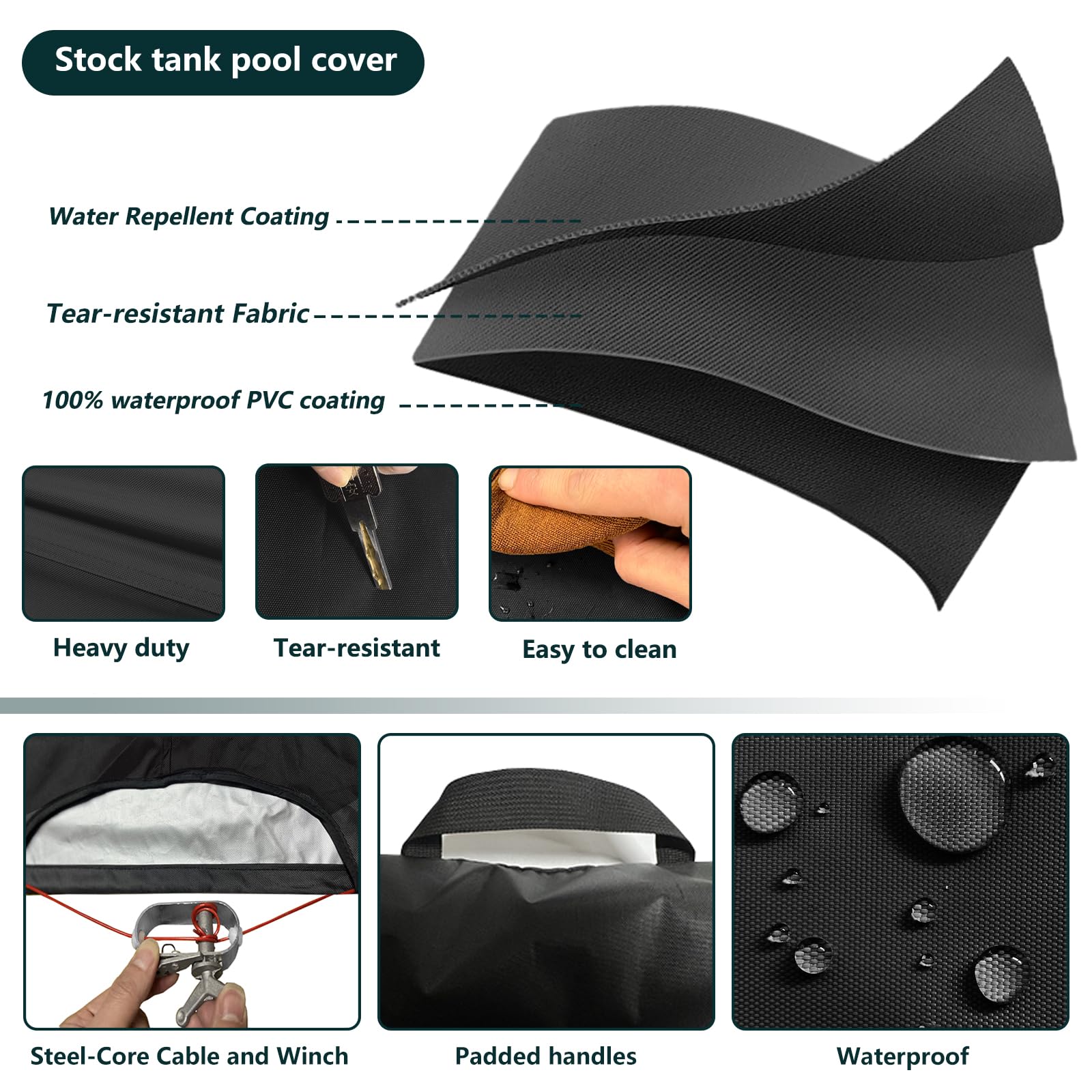 Krismile heavy woven handle detail for easy installation and faster removal