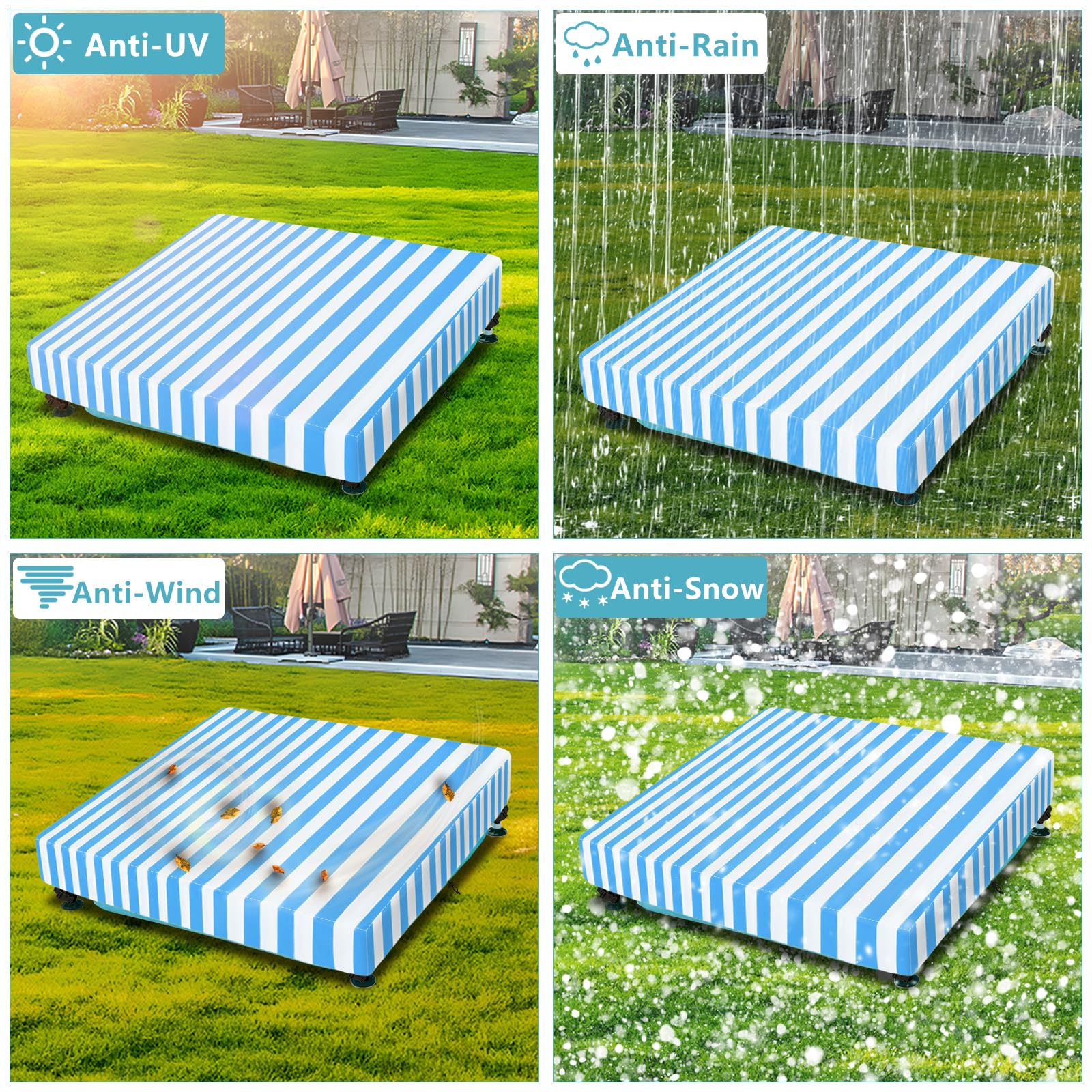 Krismile backyard scene with cover protecting kiddie pool