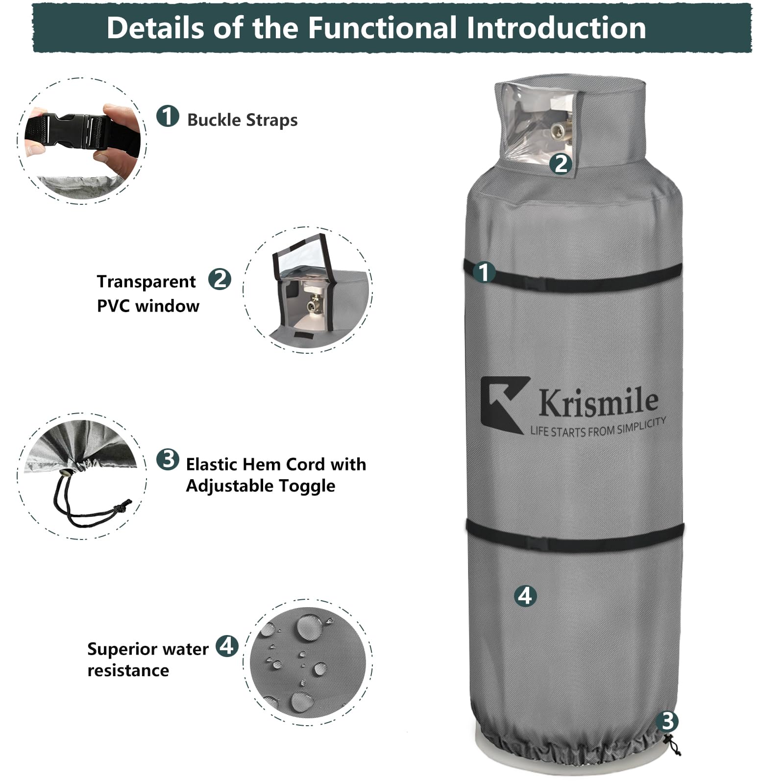 Krismile plush lining close-up protecting tank finish and reducing abrasion