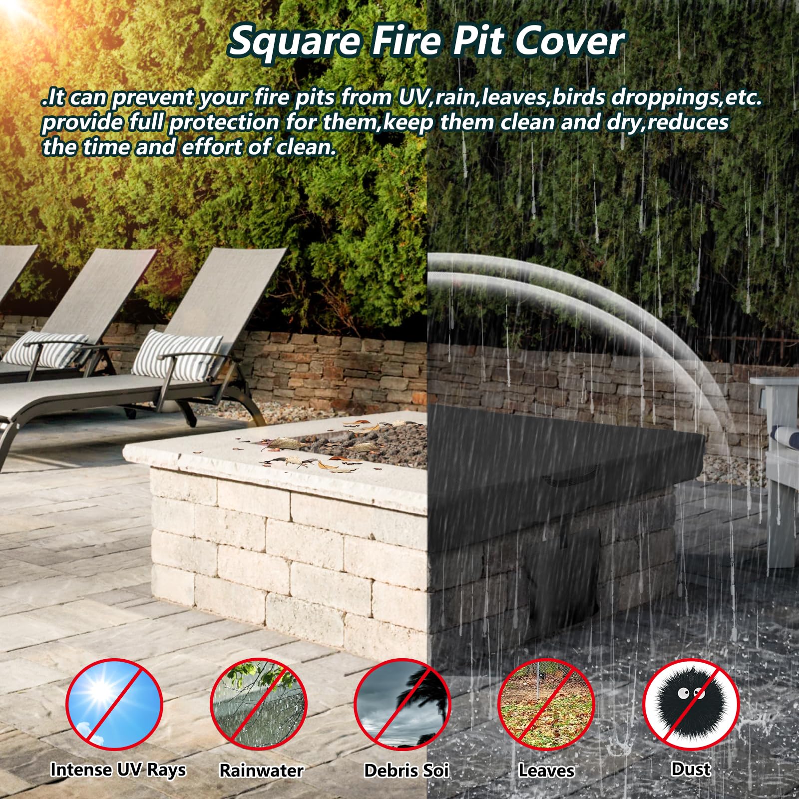 Krismile water beading on cover surface demonstrating waterproof performance