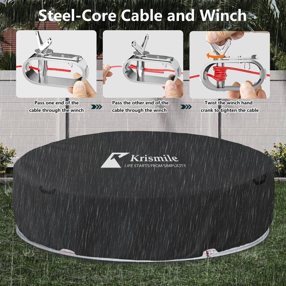 Krismile steel-core cable and molded winch close-up ensuring tight secure fit