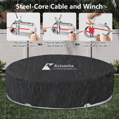 Krismile steel-core cable and molded winch close-up ensuring tight secure fit