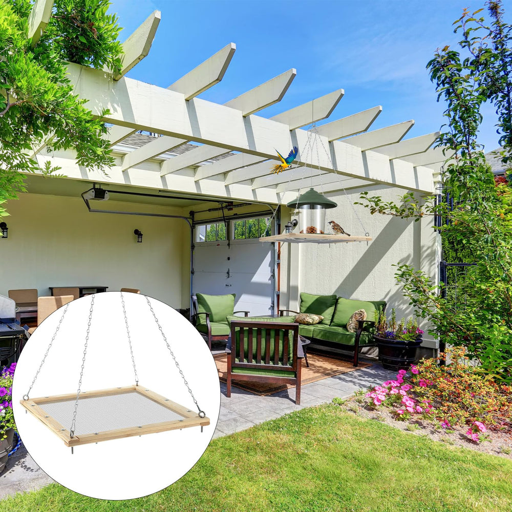 Kritkin lifestyle backyard garden installation showing discrete blend into plants and tidy feeding area