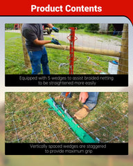 Krysolad stretcher bar in use on a field fence demonstrating quicker farm installation