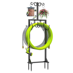 KRZKRZ front view of freestanding hose holder showing organized storage benefit