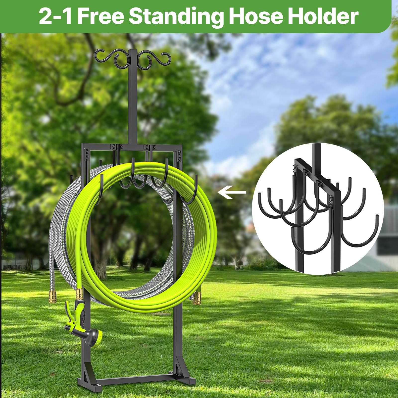 KRZKRZ side view with hose wrapped demonstrating tangle-free storage advantage