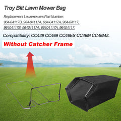 Kscjdg bag attached to a Troy-Bilt mower demonstrating proper fit