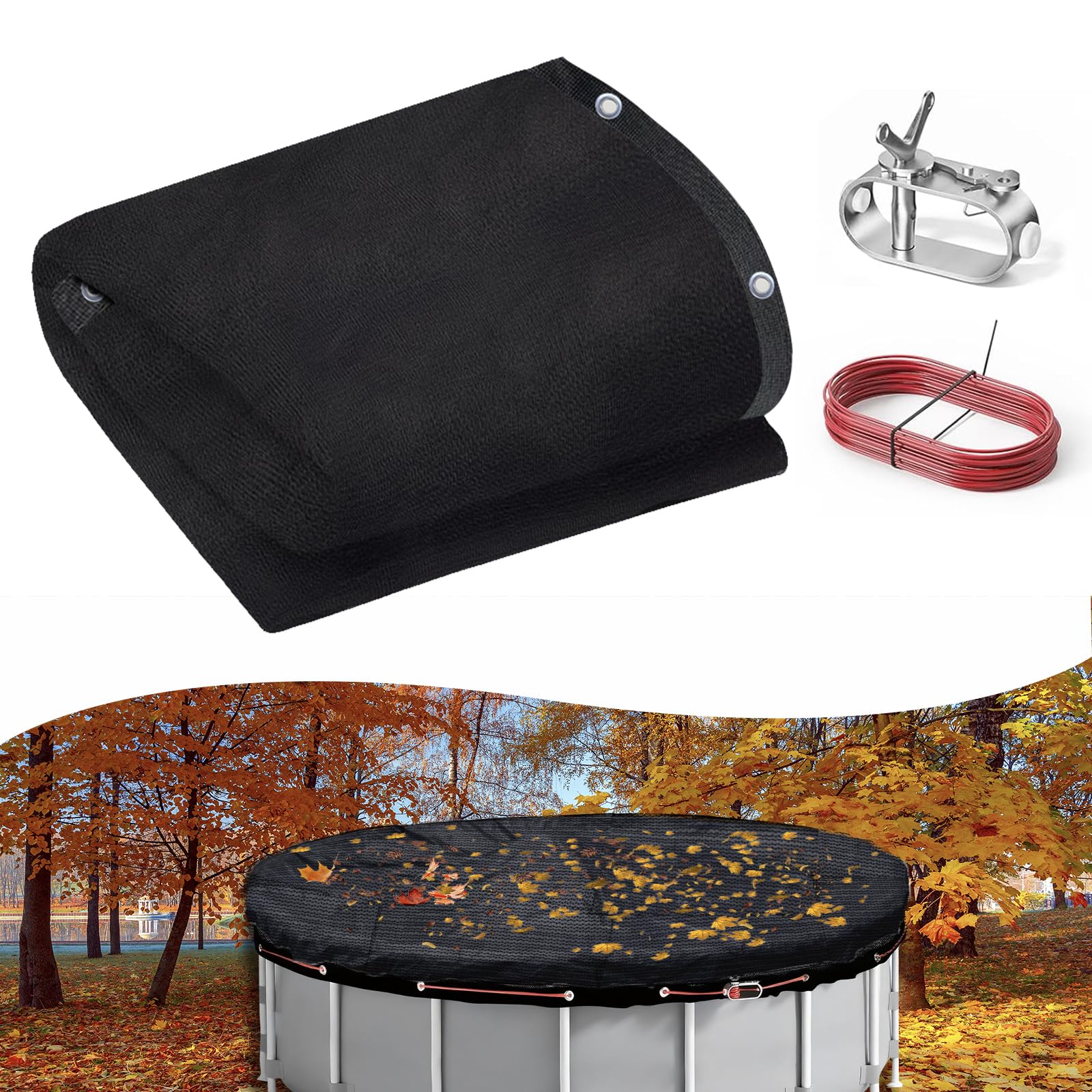 KSFTWUSOL front view of packaged leaf net cover shows complete kit and benefits