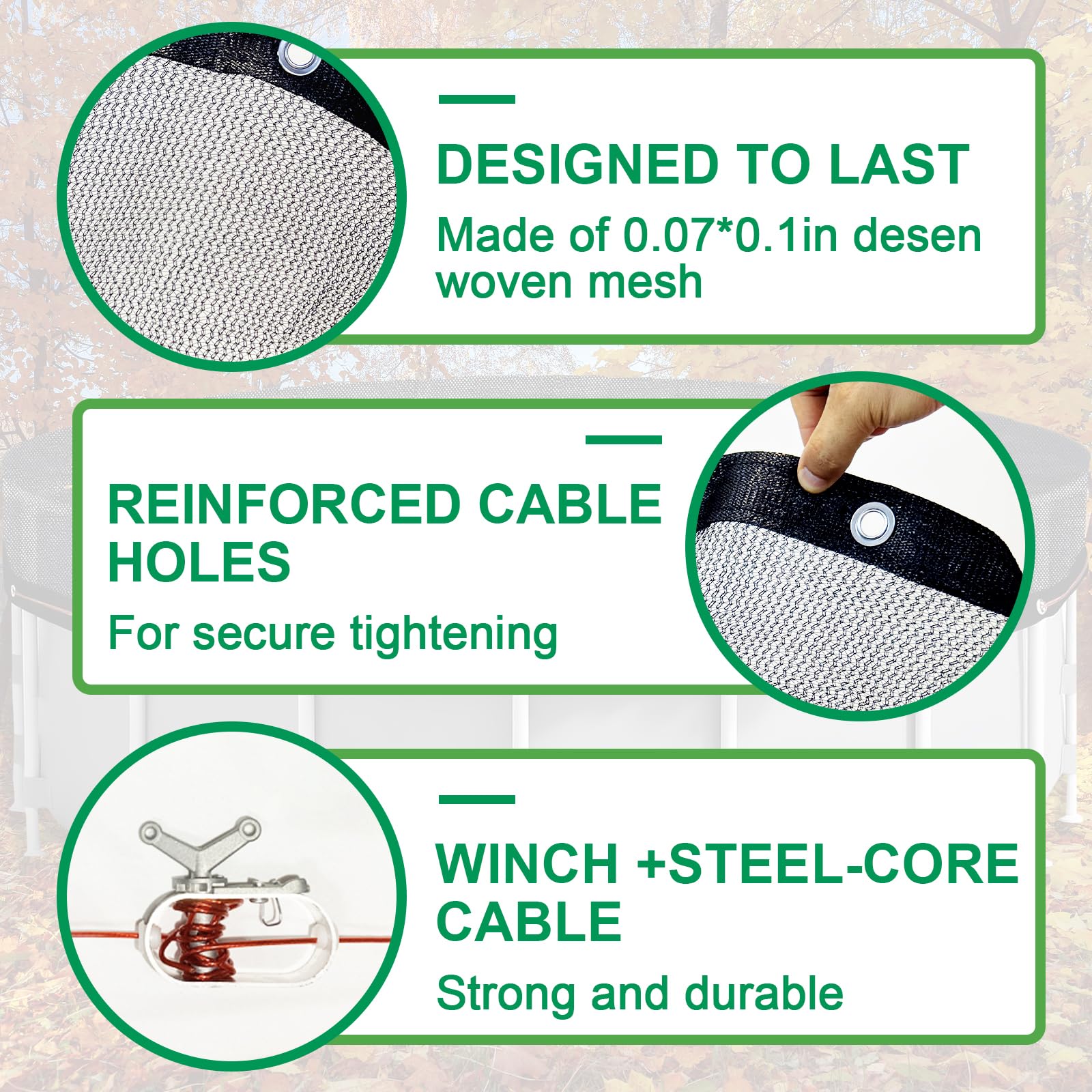 KSFTWUSOL reinforced nylon edge and washers showing secure attachment benefit