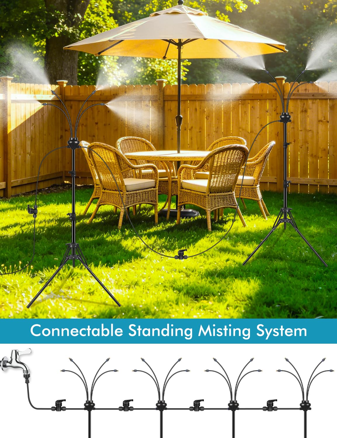 Ksheat adjustable riser showing height change for targeted cooling comfort