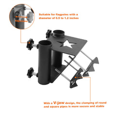 KSWLOR bracket holding pole at 30-degree angle for visible display