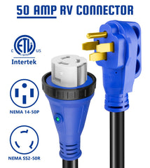 KTOEBYCO close-up of twist-lock SS2-50R receptacle offering vibration-resistant hold