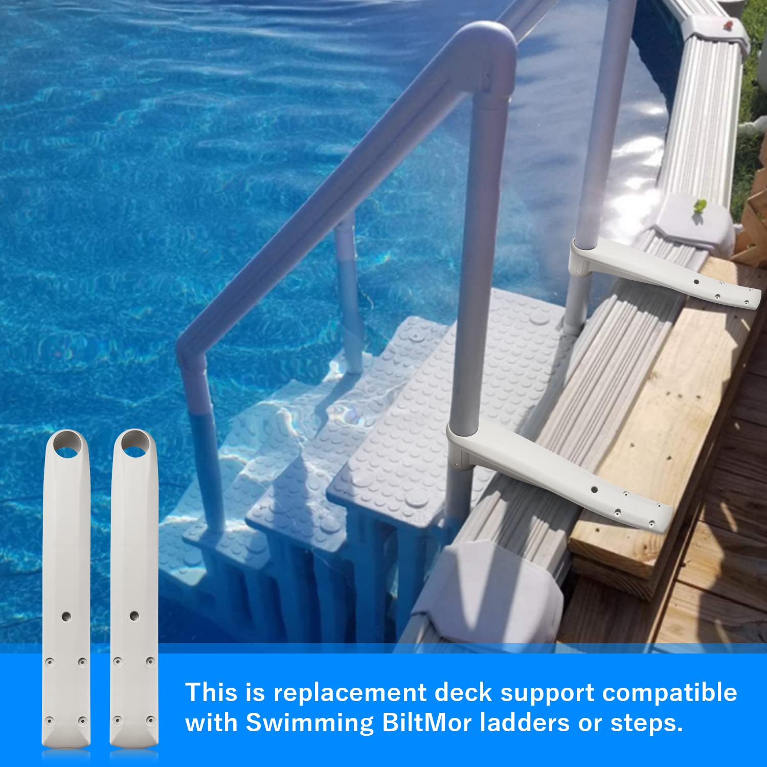 KTWT deck support in pool-entry scene illustrating secure and safe access