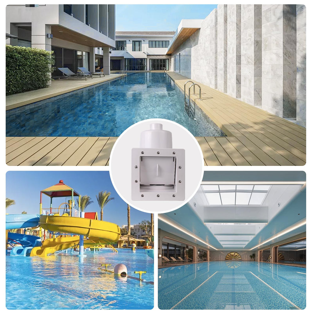 KTWT skimmer lifestyle poolside scene showing easier pool maintenance and cleaner surface