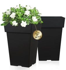 kubvici front view of two planters showing modern curb appeal and versatility