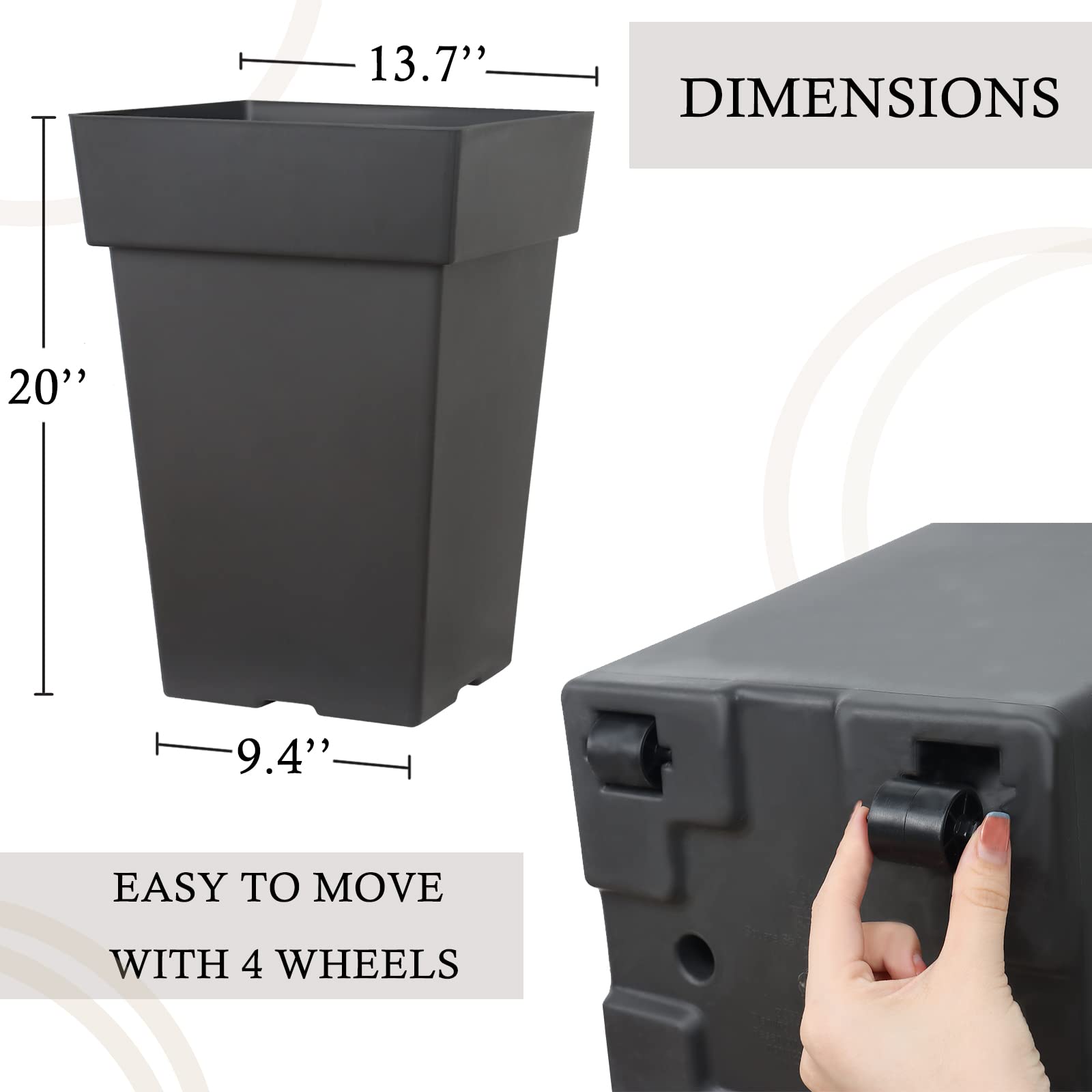kubvici caster wheel and base detail for easy mobility and simple repositioning