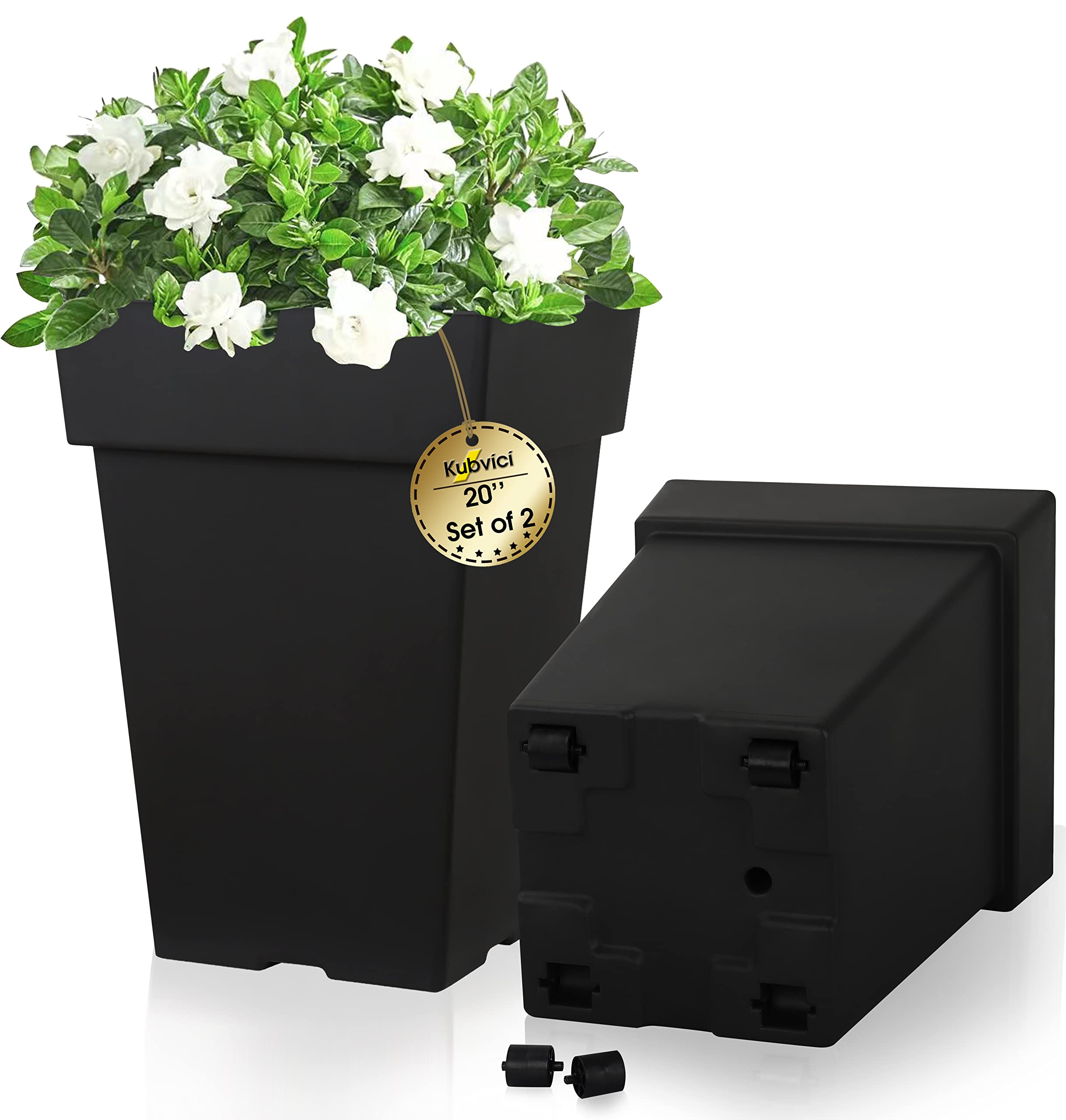 kubvici planter filled with greenery showcasing how plants pop against black