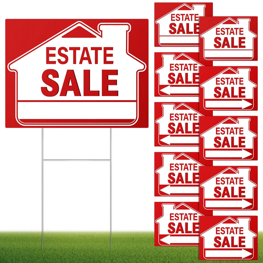 Kuco front view of full sign set showing bold red visibility and clear messaging