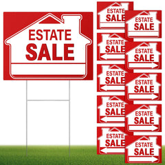 Kuco front view of full sign set showing bold red visibility and clear messaging