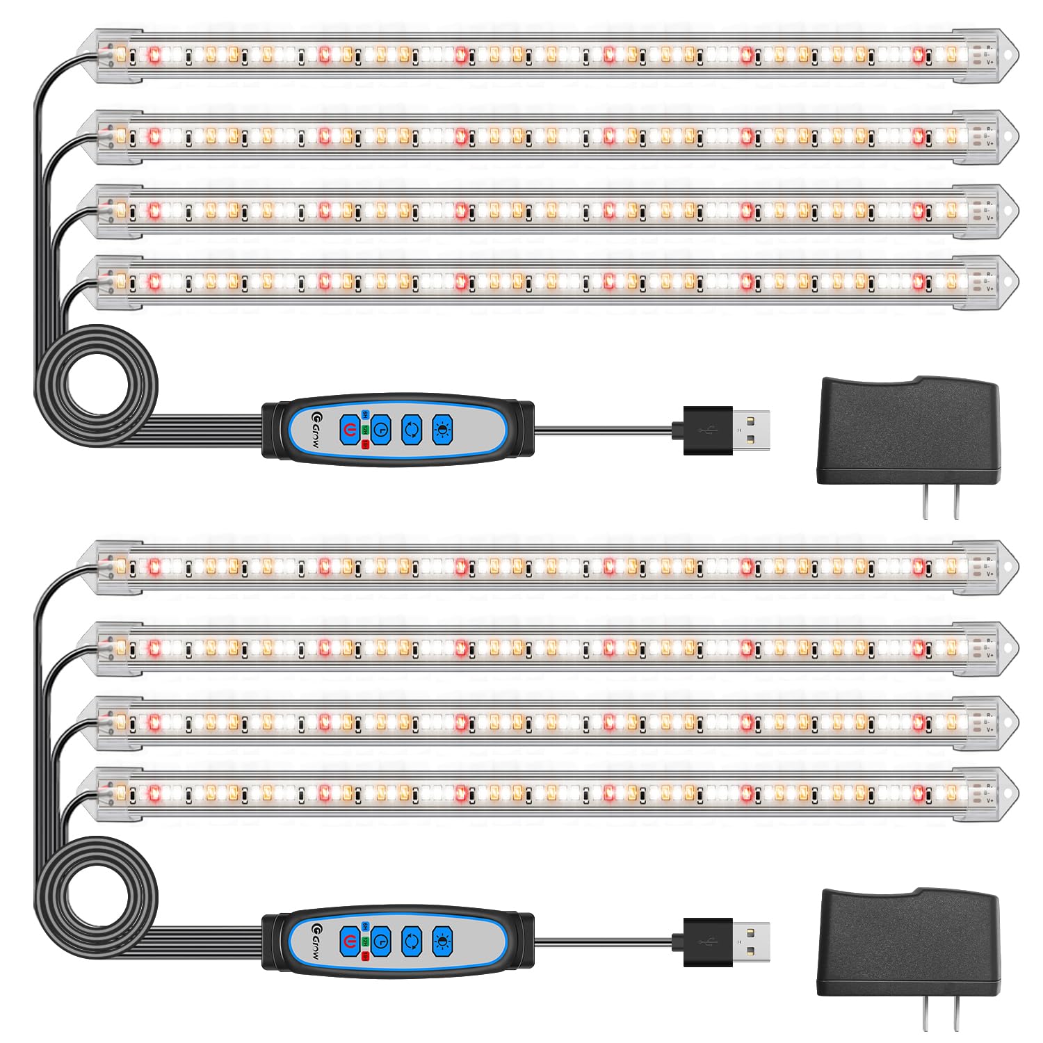Kullsinss front view of 4-bar grow light strip showing compact design benefit