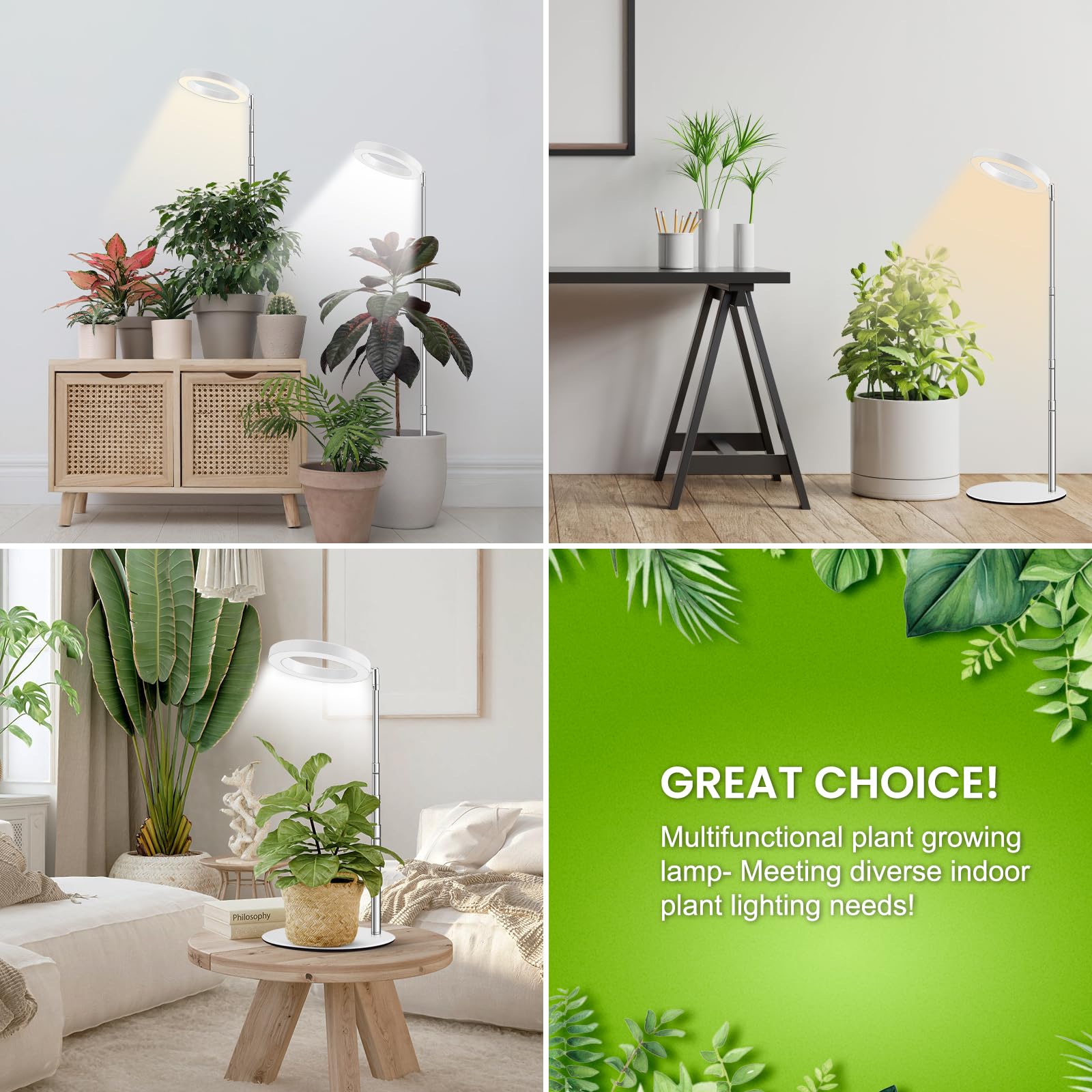 Kullsinss grow light illuminating plants in living room for decorative lighting