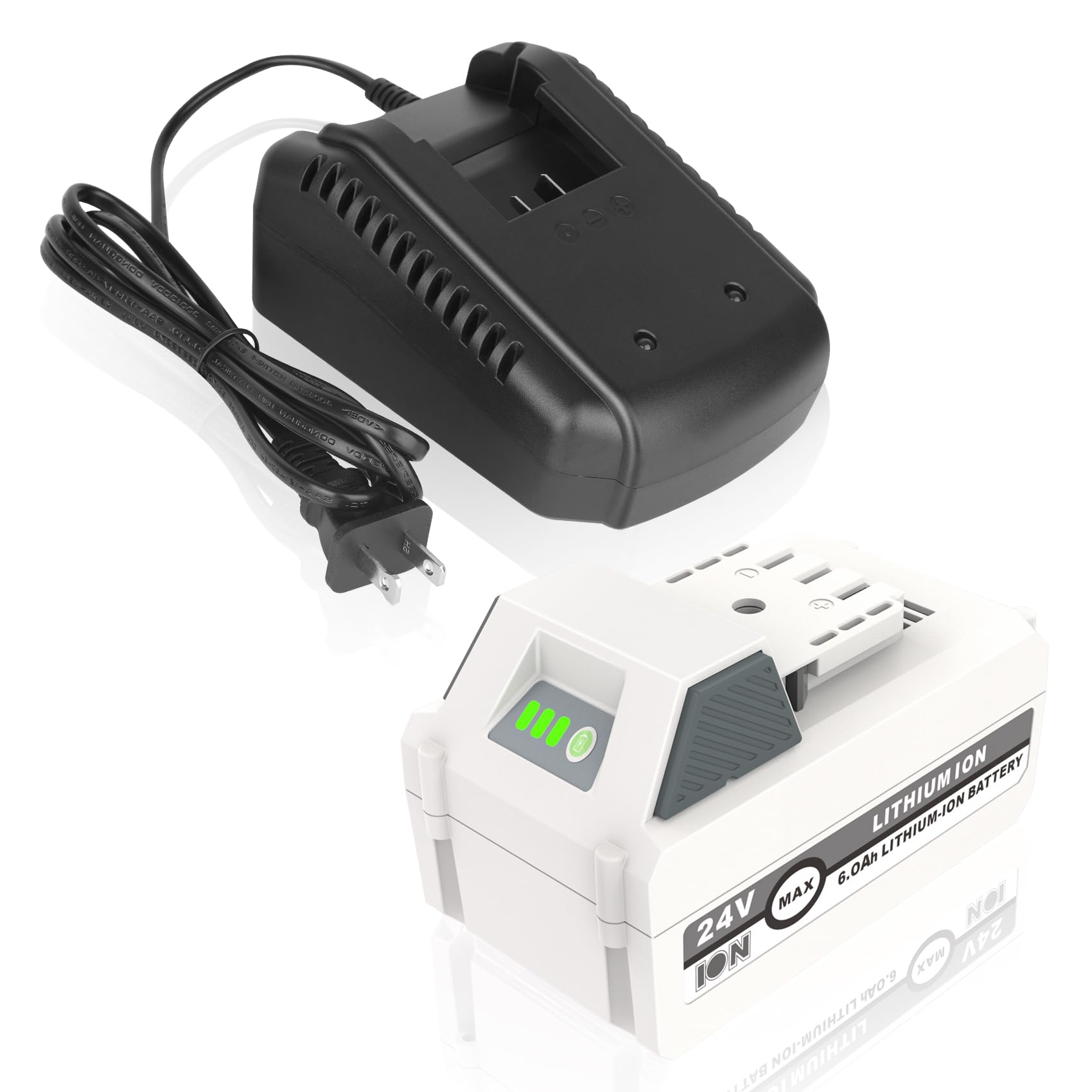 KUNLUN battery front view showing design and extended runtime benefit