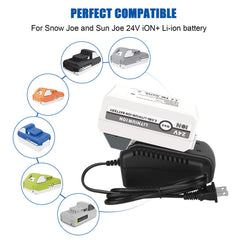 KUNLUN battery installed in a Snow Joe tool showing easy swap convenience