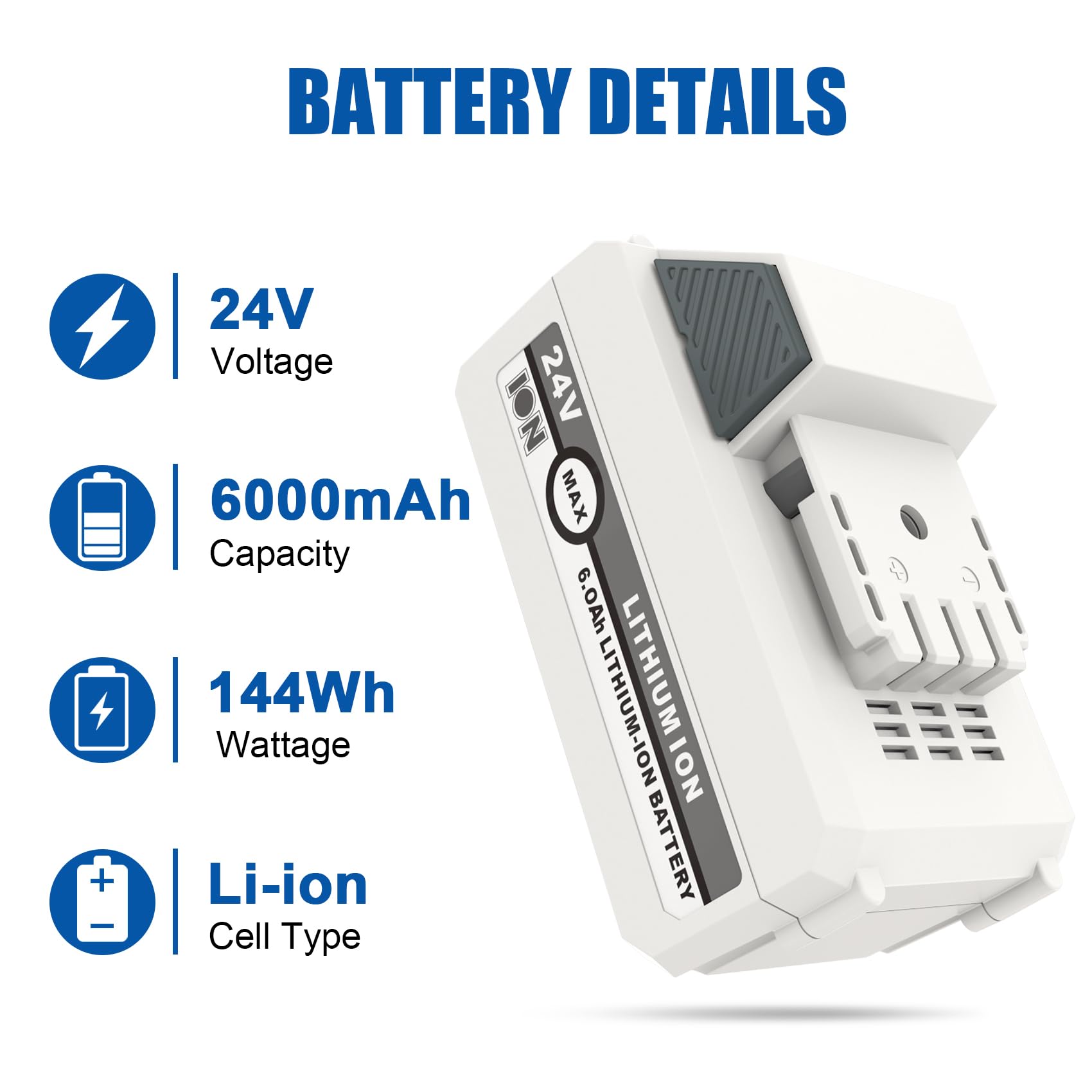KUNLUN battery side label closeup showing voltage and capacity for clear identification
