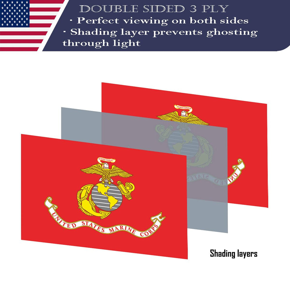 KUOKIP USMC flag blackout midlayer cross-section showing no light bleed benefit
