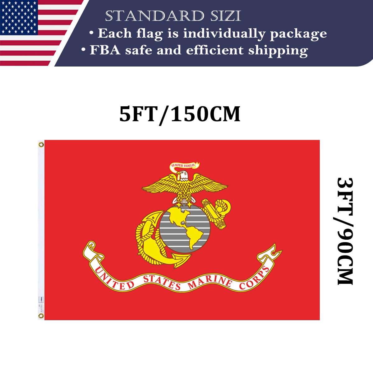 KUOKIP USMC flag displayed at home entrance, presents respectful and patriotic décor