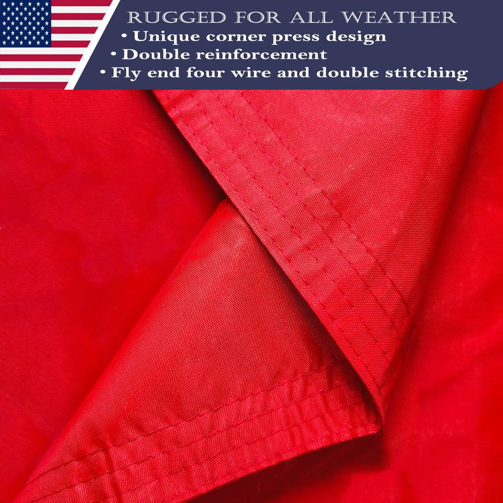 KUOKIP USMC flag flying on outdoor pole on lawn, built for weather resistance