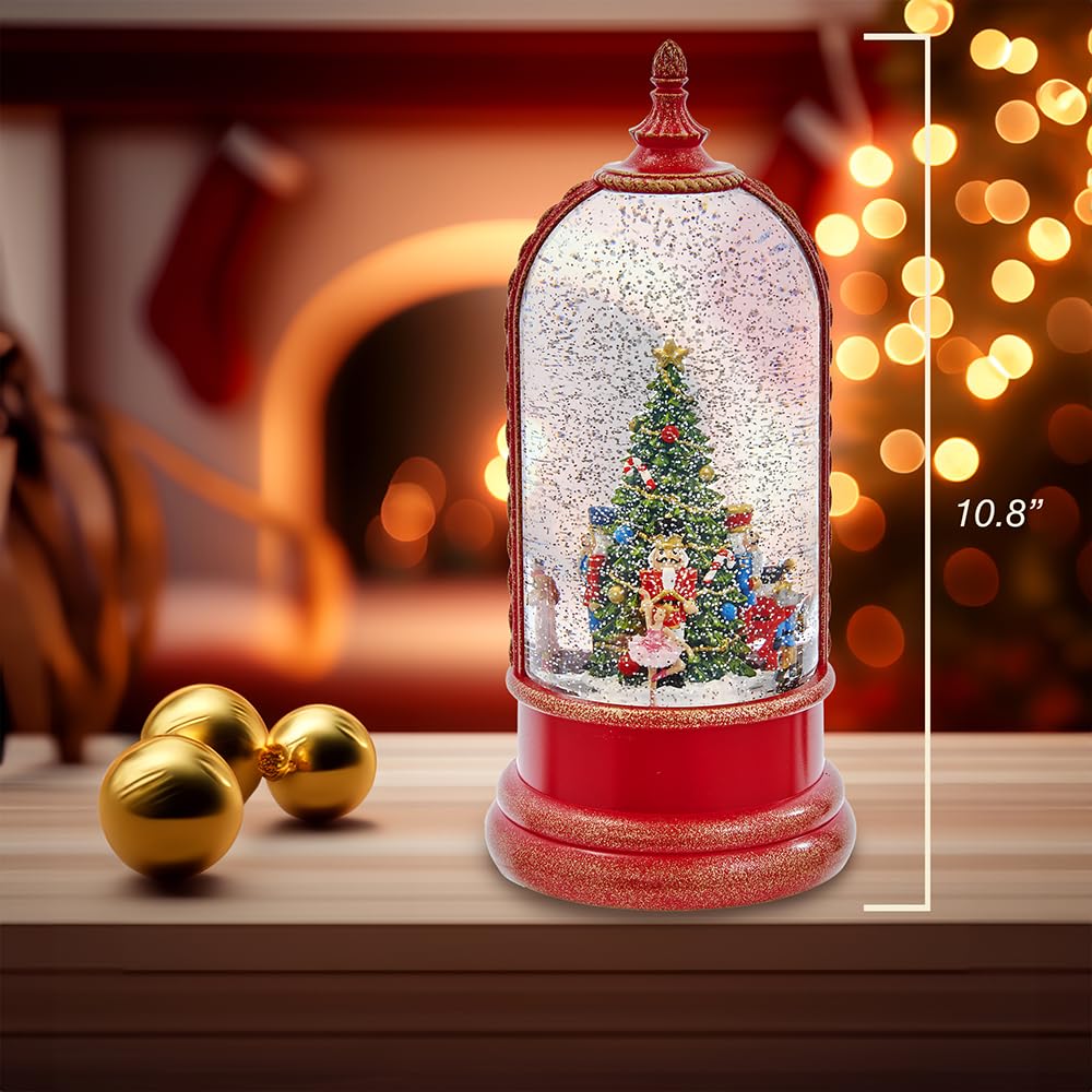 Kurt S. Adler on mantel lifestyle display adds festive music and warm light