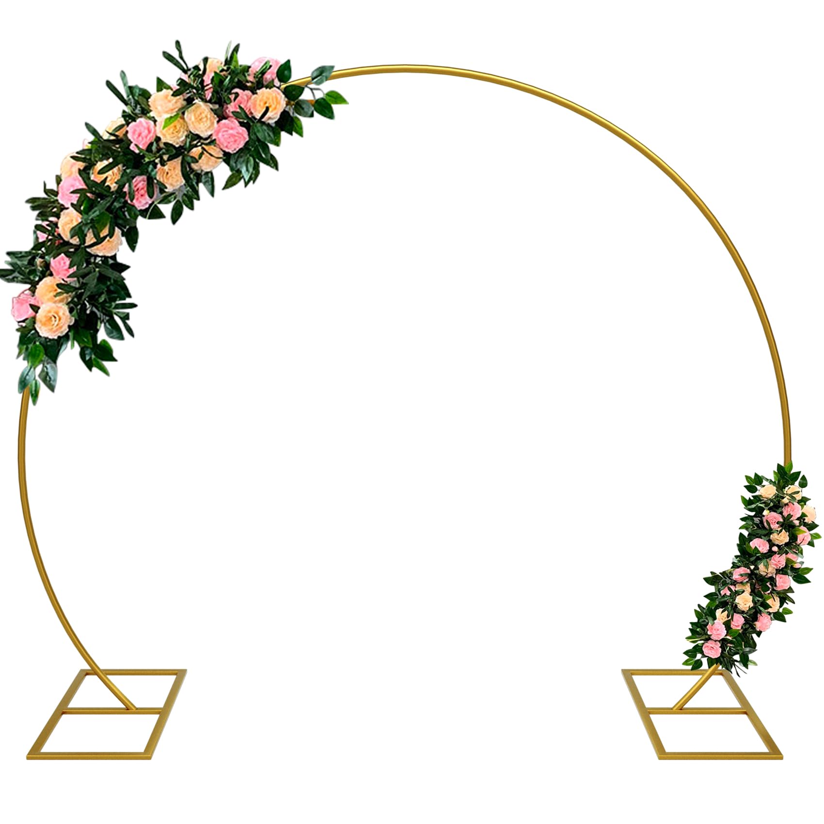Kusamue front view of full golden half-circle arch showing elegant backdrop benefit