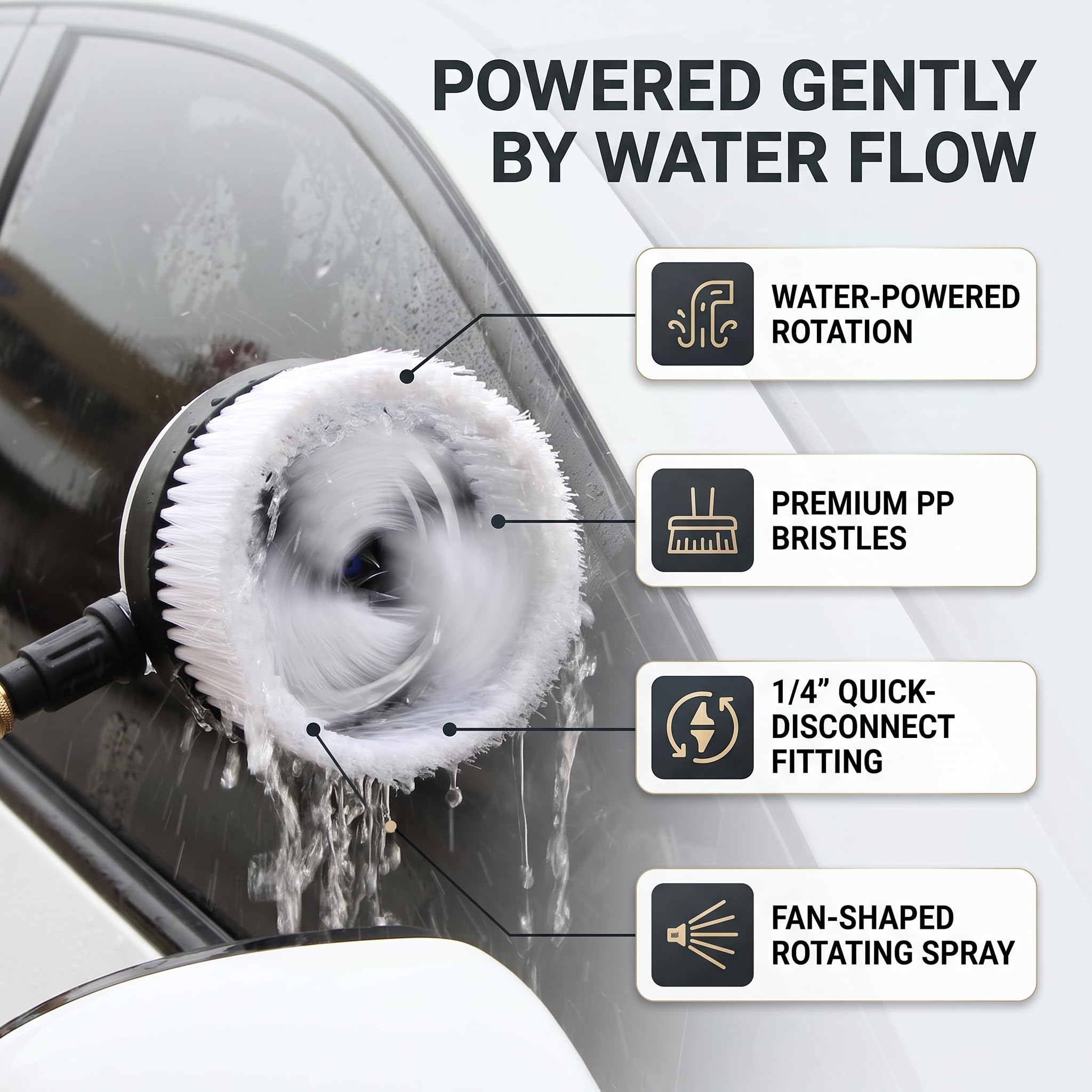 Kuuleyn fan-shaped brush head profile offering wide coverage and efficient cleaning