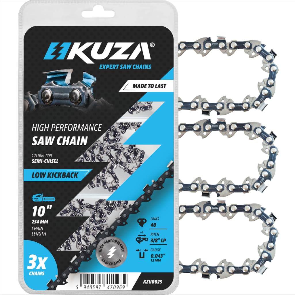 KUZA front packaging showing 10-inch chains and compatibility for quick purchase