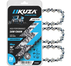 KUZA 16-inch chain front view showing packaging and product clarity benefit