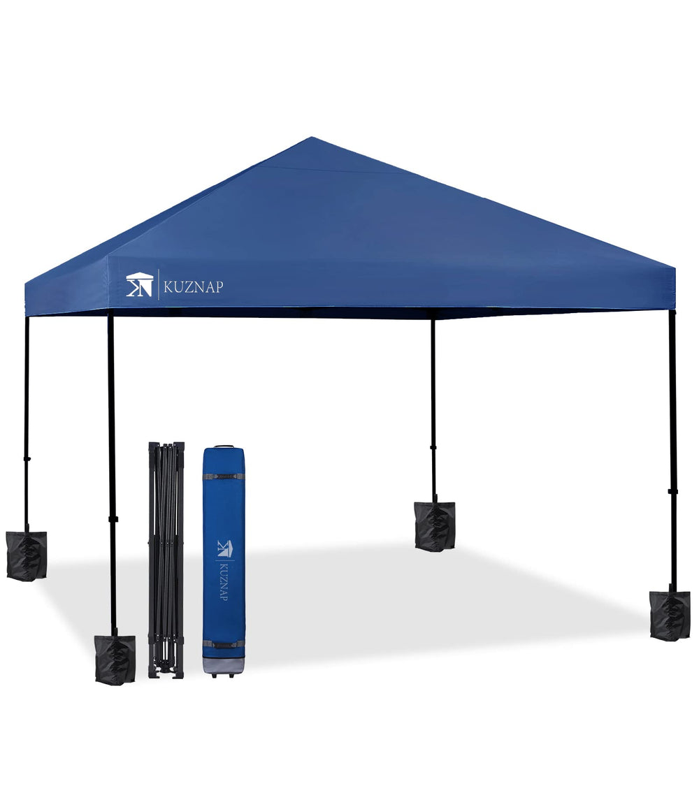KUZNAP canopy front view showing full 12x12 shade and quick setup benefit