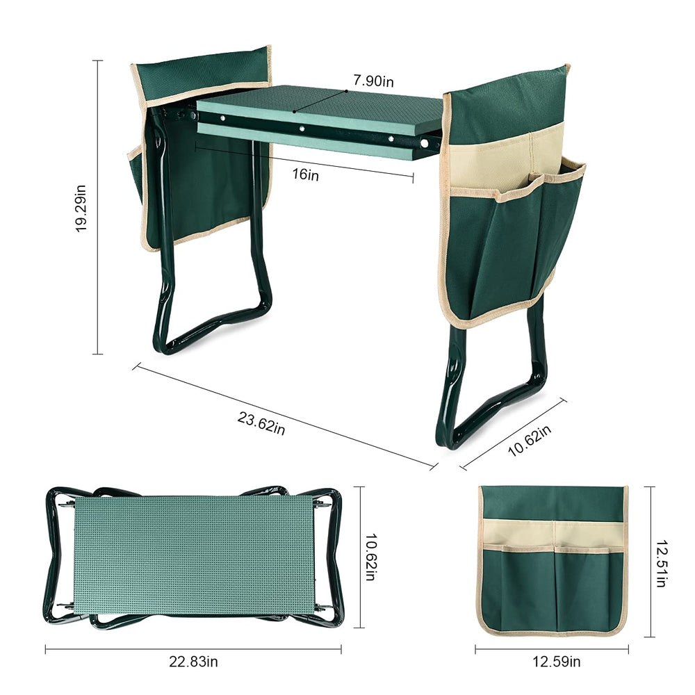 KVR asiento elevado en jardín para trabajar cómodo largas horas