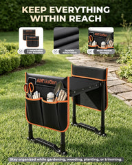 KVR tool pouches attached showing organized storage for garden tools