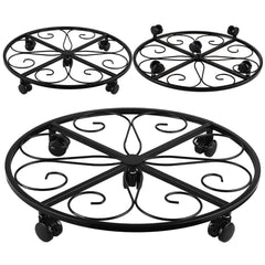 KvyusFlourish three-pack front view showing sturdy black metal caddies and mobility