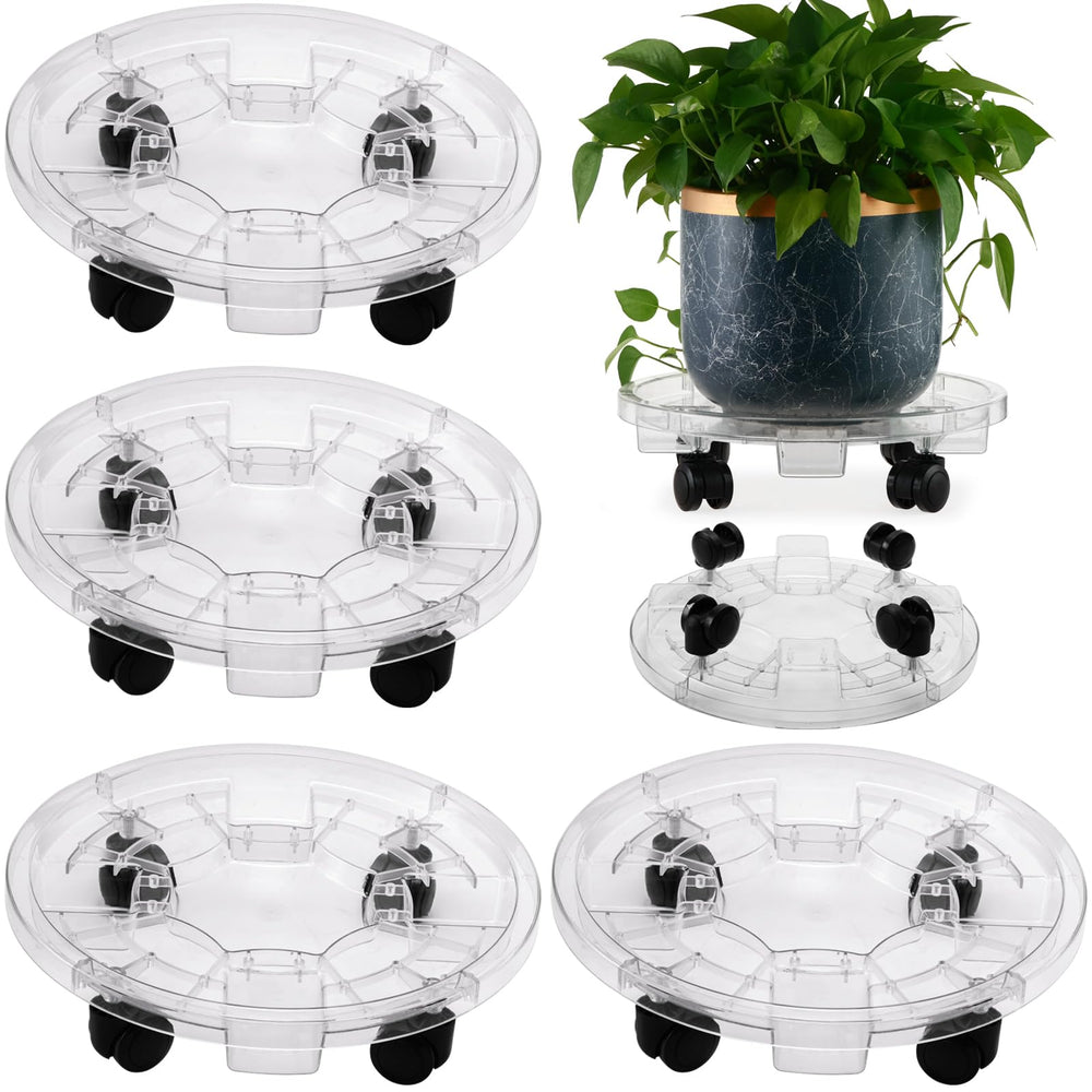 kvyusflourish front pack showing four clear plant caddies and value-packed set benefit